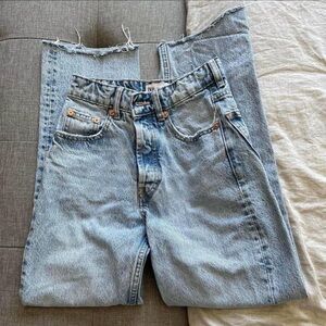 Zara High rise straight leg jean